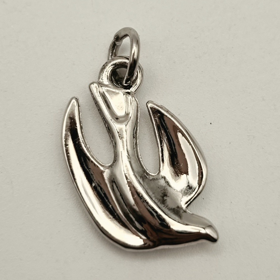 Silver Tone Bird Flying Dove Pendant Charm w/ Bail Birds Theme