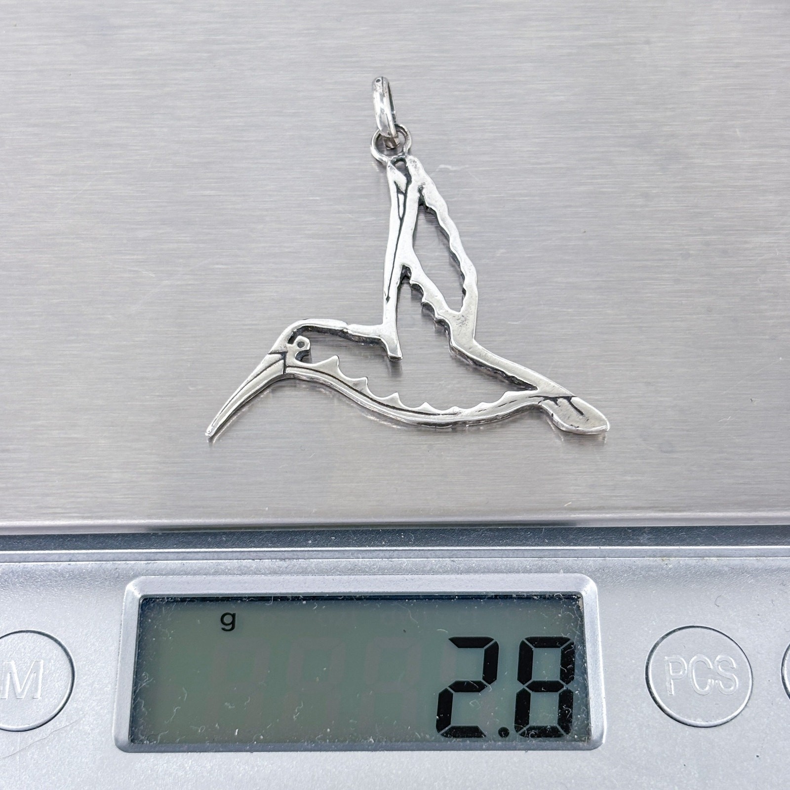 Vintage Sterling Silver 925 | Hummingbird Outline Pendant