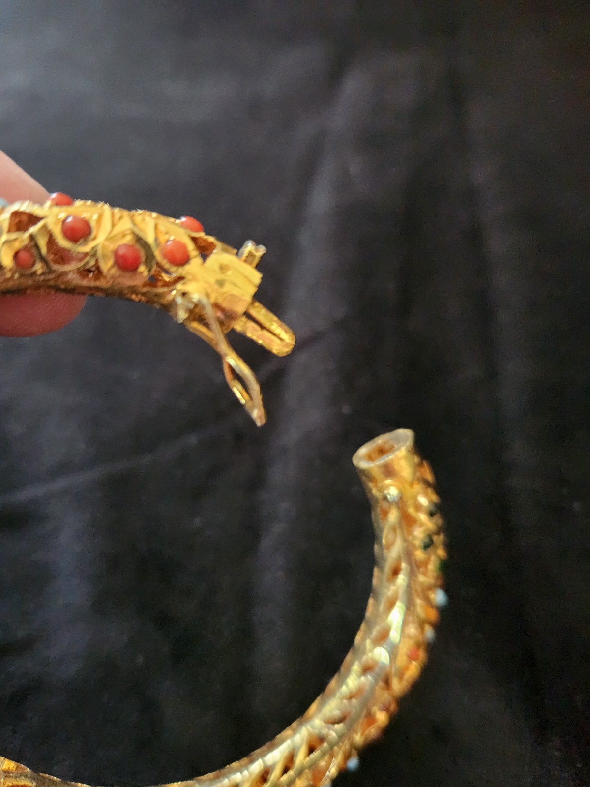 Antique Mughal Elephant Wedding Cuff Bracelet Gold Plated
