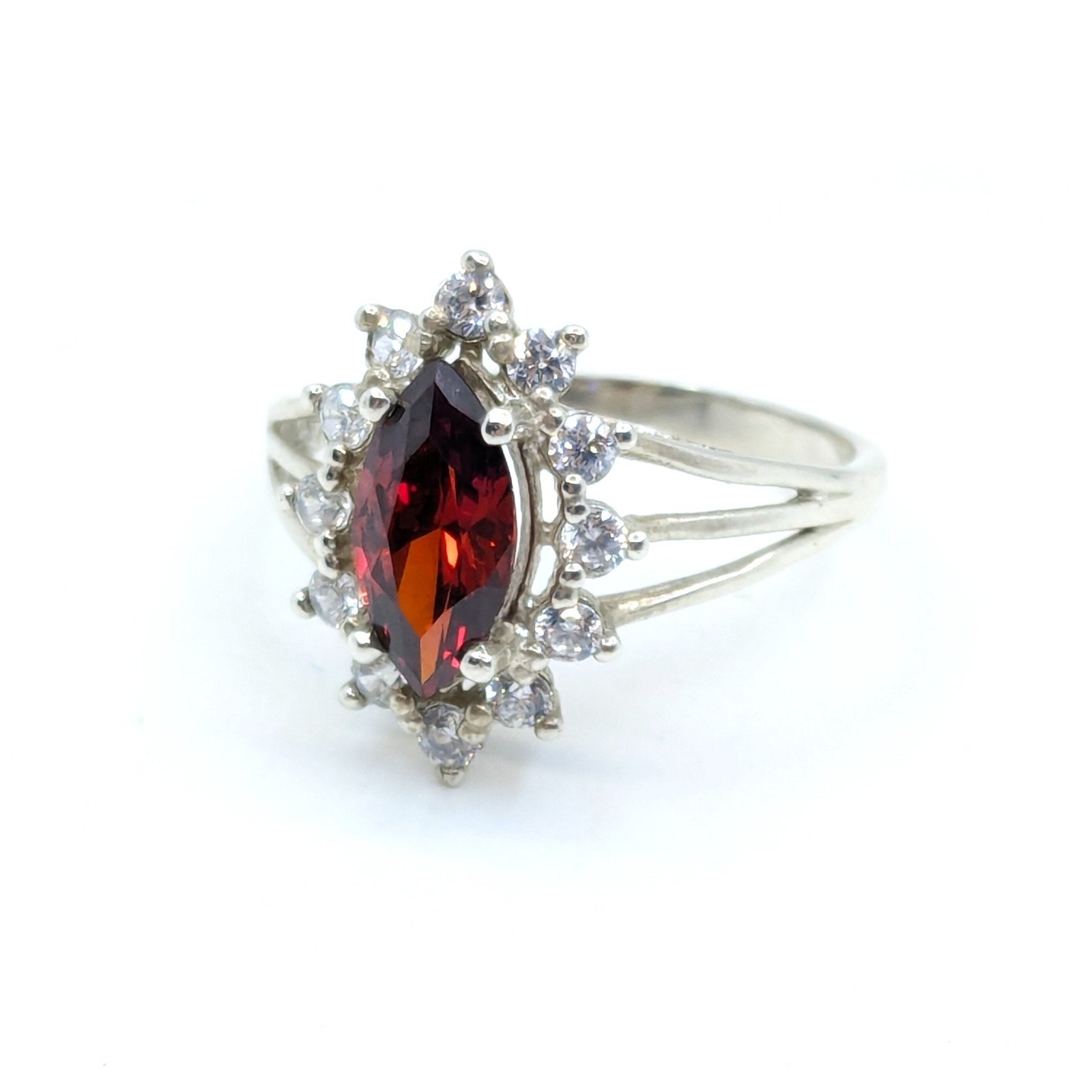 Vintage Luxury RING Silver 925 with Big Bright Stone -size: 7.5US (17.5mm) | #4