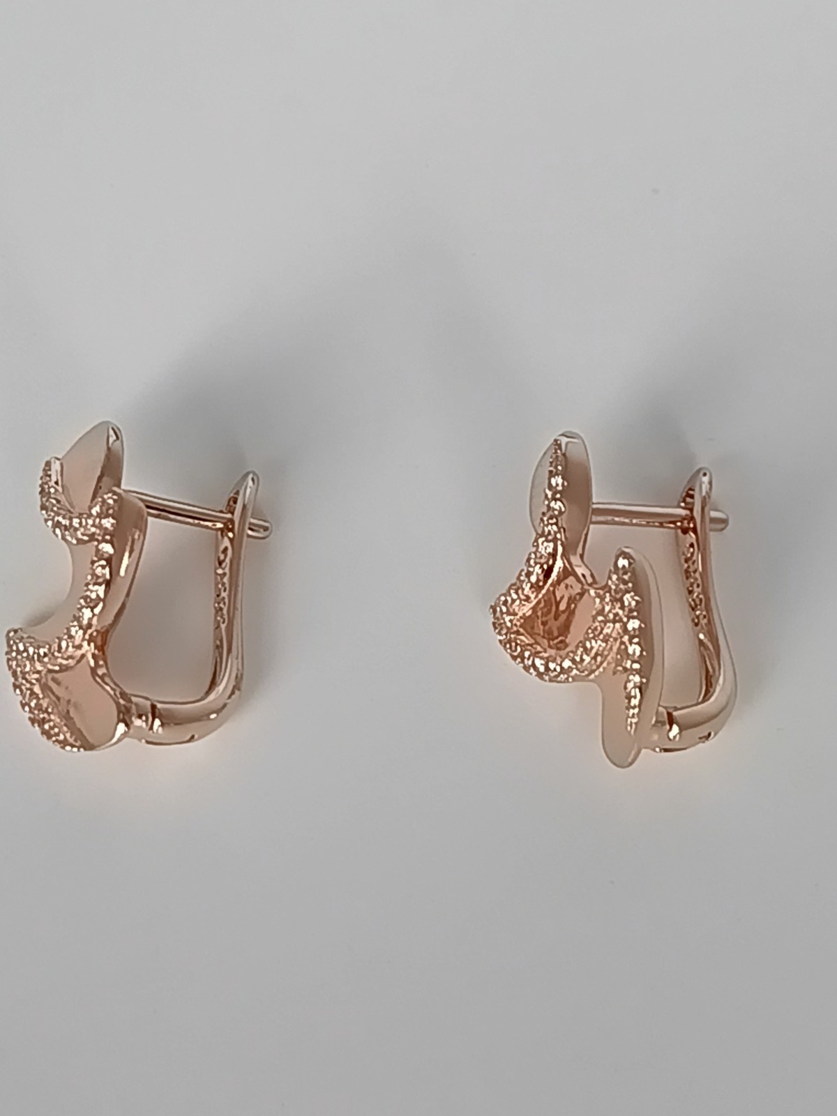 Vintage 1990-s 14 Ct Rolled Gold Zircons Earrings-Hallmarked 585 RG