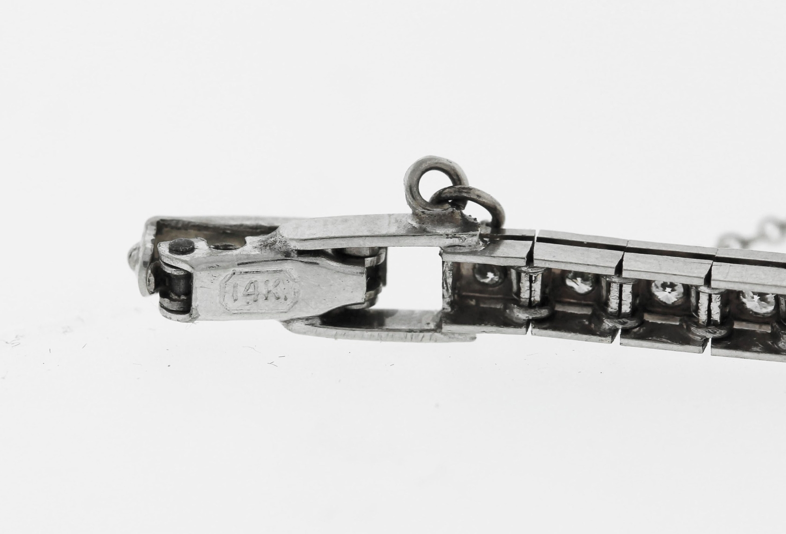 Antique Art Deco 6.88ctw Amethyst Diamond 14k White Gold Conversion Bracelet