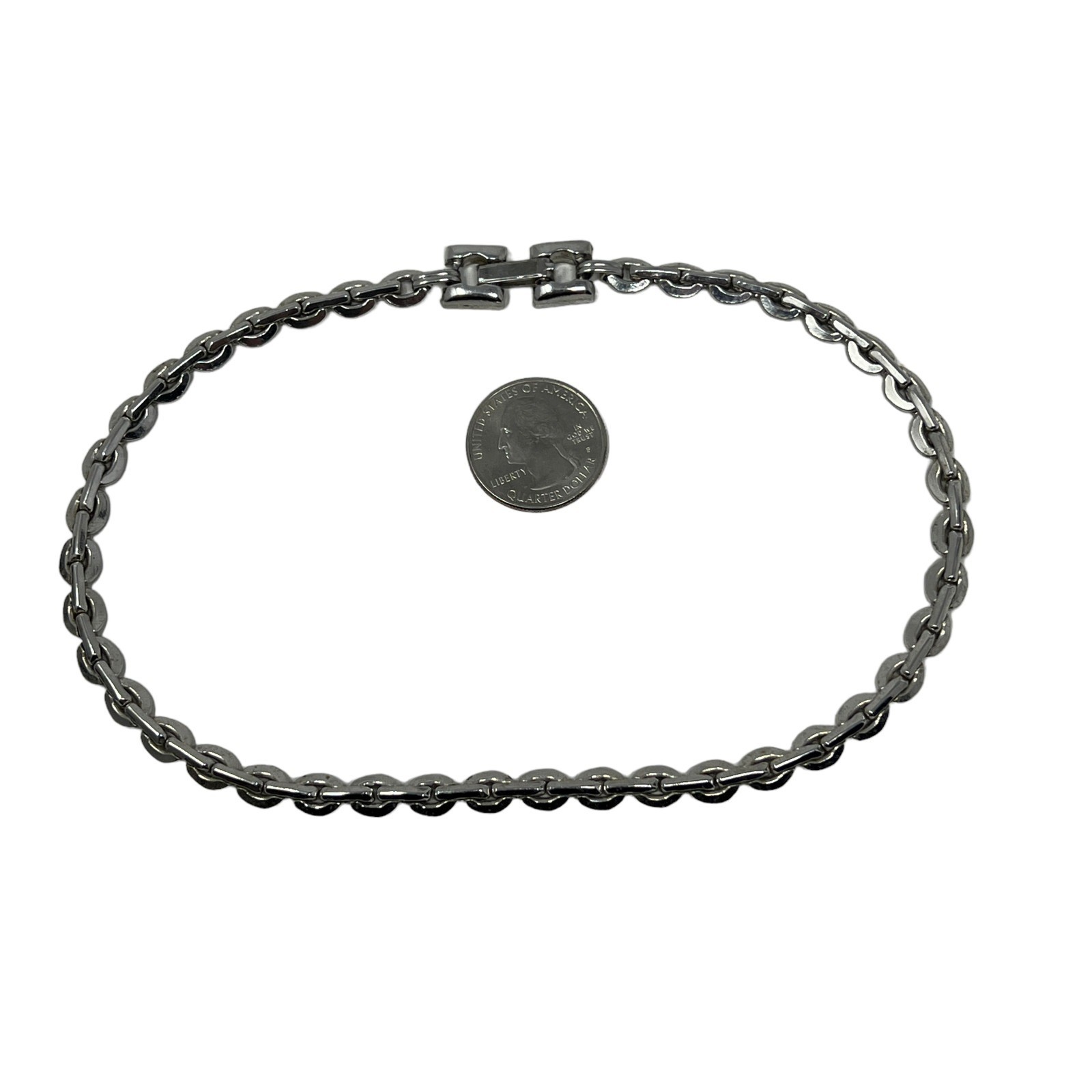 Vintage Silver Tone Chain Choker Necklace