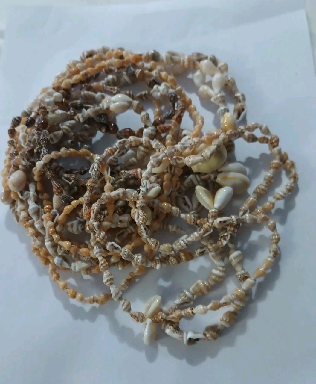 Vintage Handcrafted Cowrie/Other Seashell Necklace Lot (5 Necklaces)