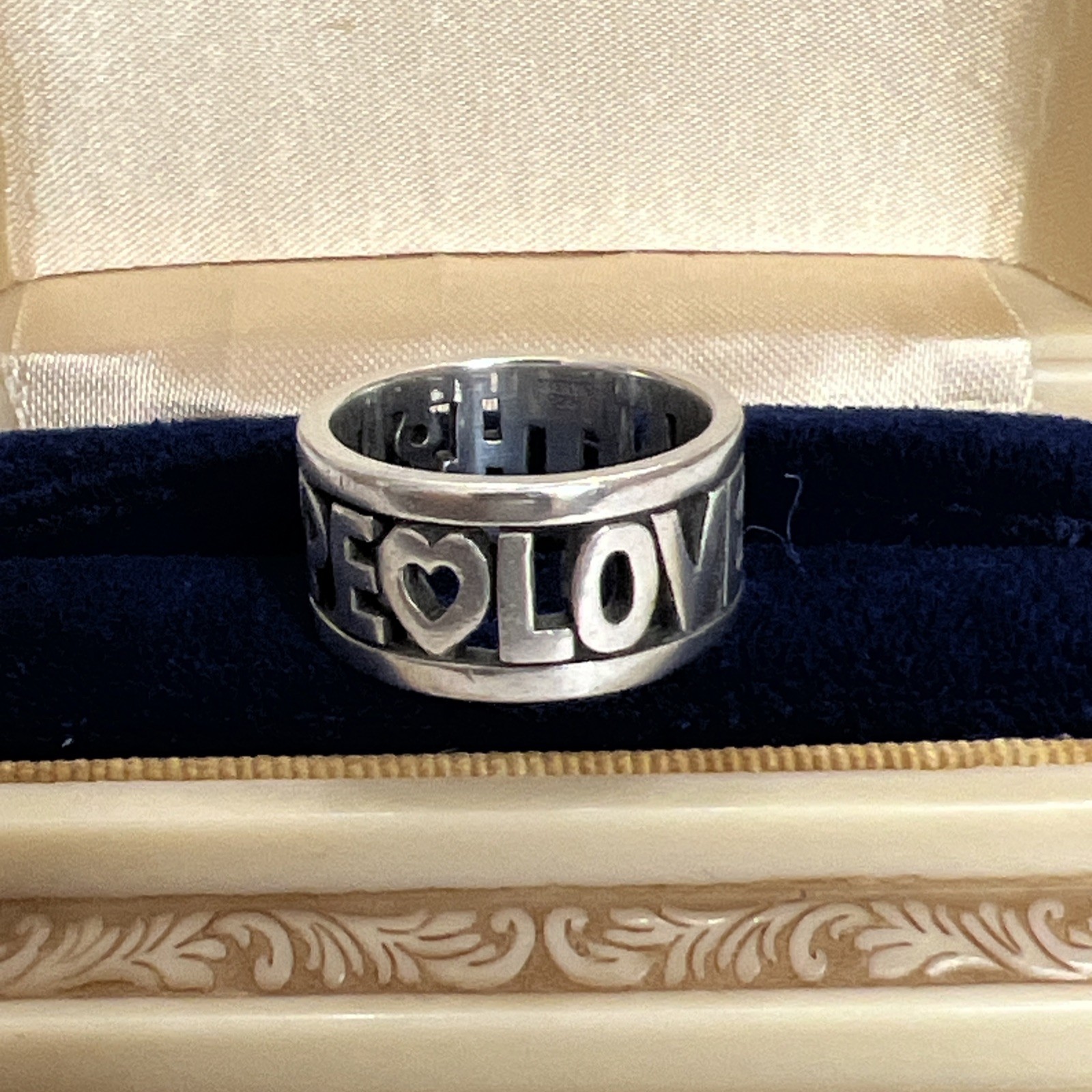 James Avery Sterling 925 Faith Hope Love Band Ring Retired Sz 5.75