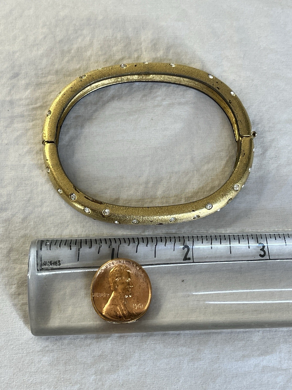 Vintage Swarovski Set Bracelet and Clip Earrings Matte Gold Tone Polka Dots