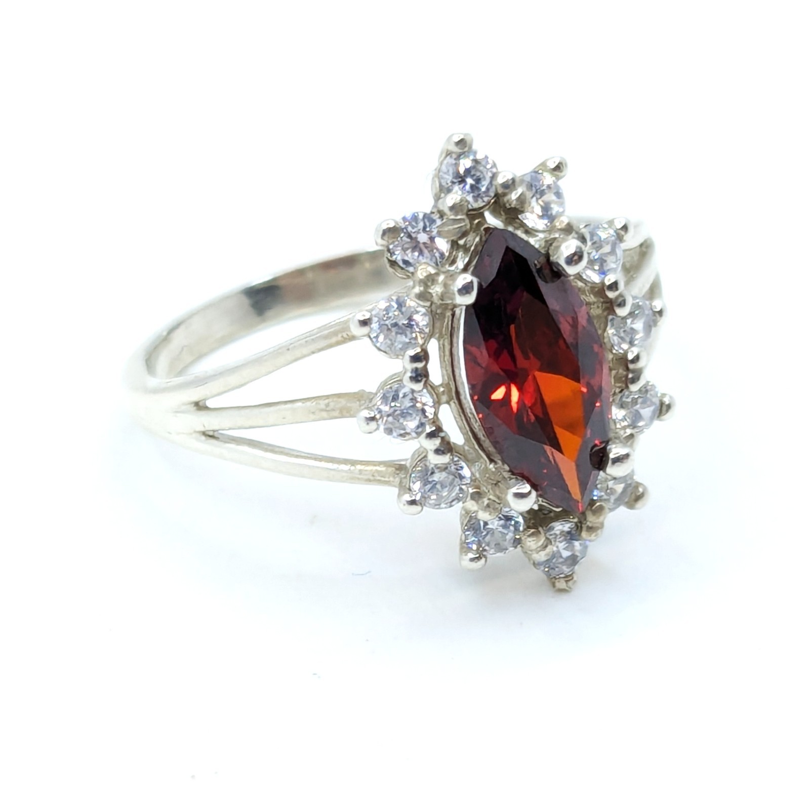Vintage Luxury RING Silver 925 with Big Bright Stone -size: 7.5US (17.5mm) | #4
