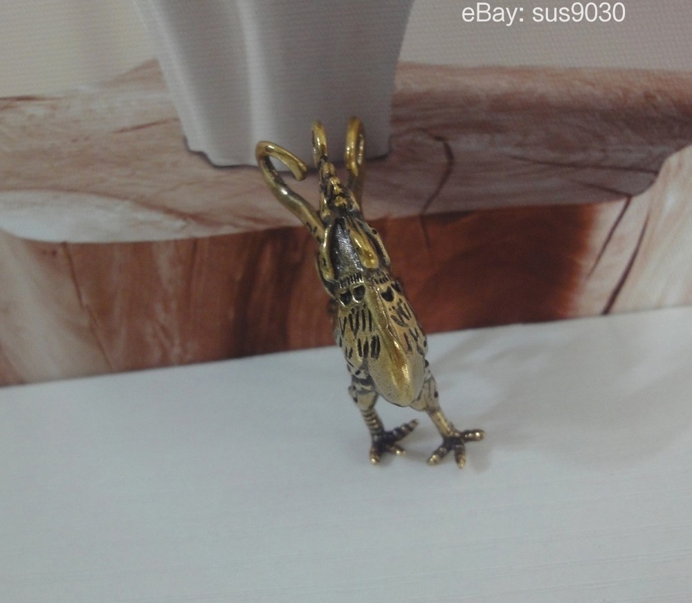 Solid Brass Copper Rooster Animal Figurine Statue Pendant