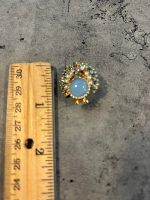 Vintage Jeweled Birds; Swan, Peacock,etc Brooches Lot of 5 Multicolored Pins