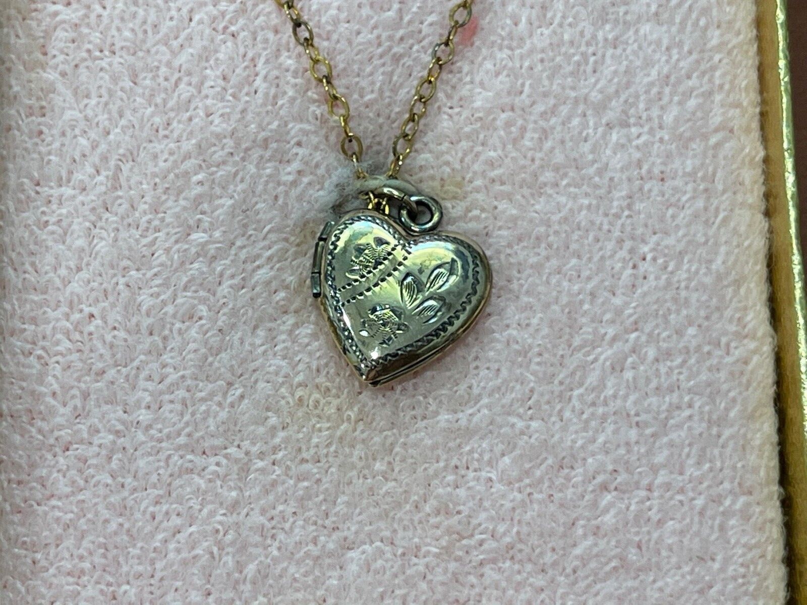 Vintage 12k Gold Filled Heart Form Locket Pendant Necklace in Coro Tots Box
