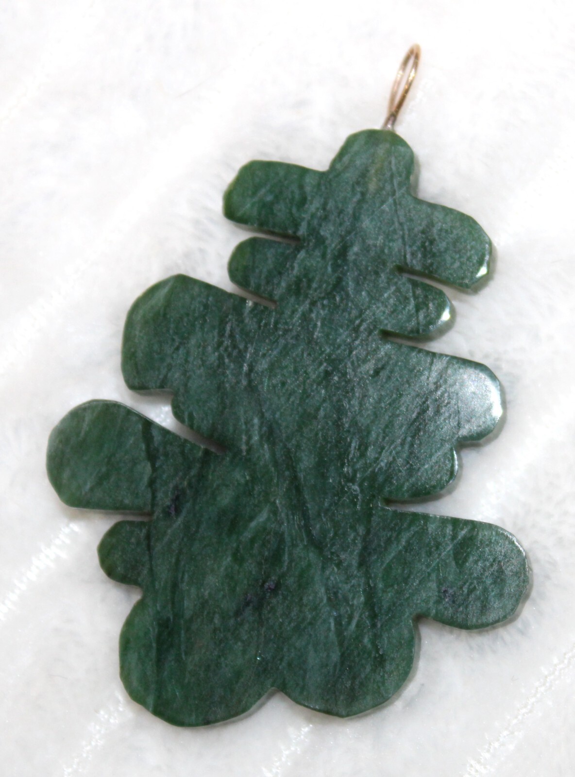 Carved Green Jade Pendant Happiness and Longevity