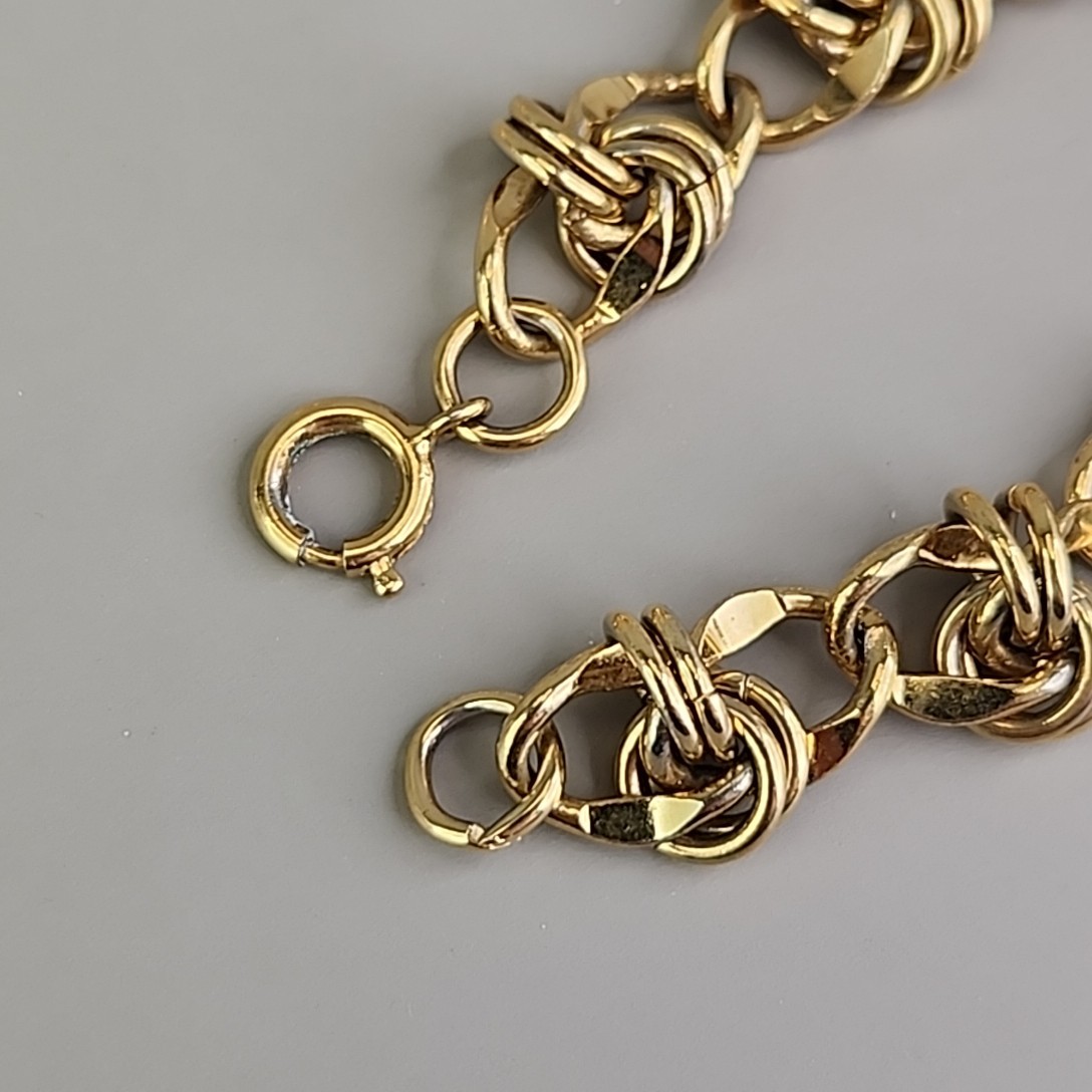 Chain Bracelet Lot of 4 Charm Rhinestone Gold Tone 6.75″