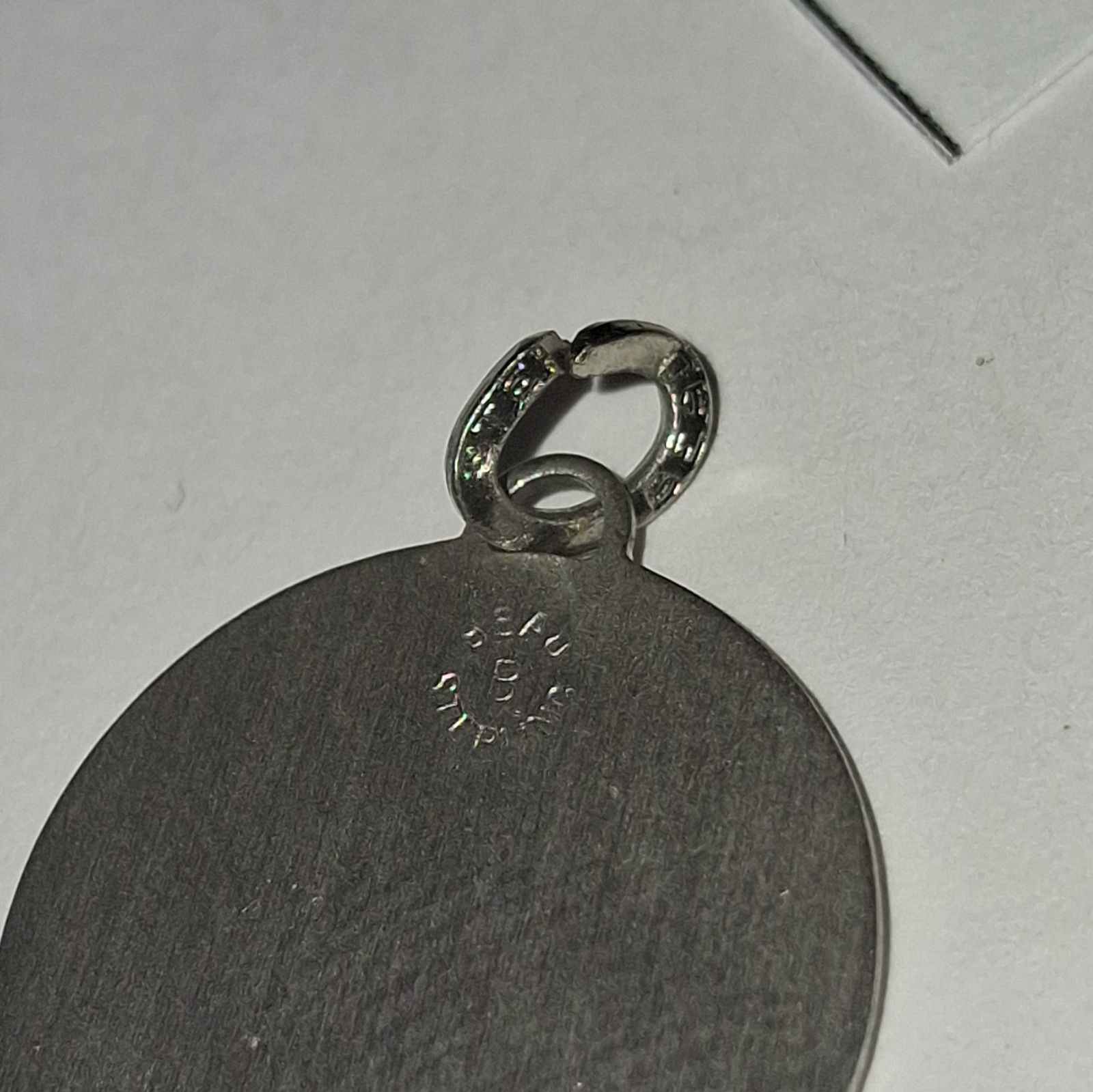 925 Sterling Silver Round Baseball Player Charm Pendant, Signed, No Stone