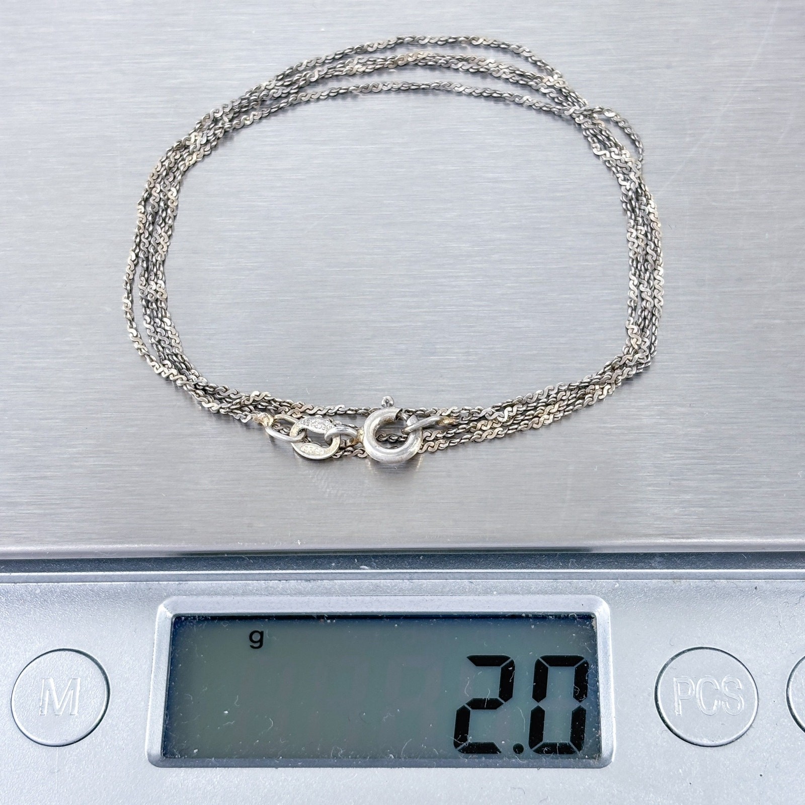 Danecraft Serpentine Link Chain Necklace | Vintage Sterling Silver 925 | 25″
