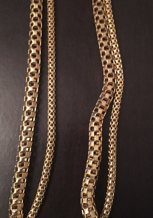 Gold Tone Collar Double Chain -21 “