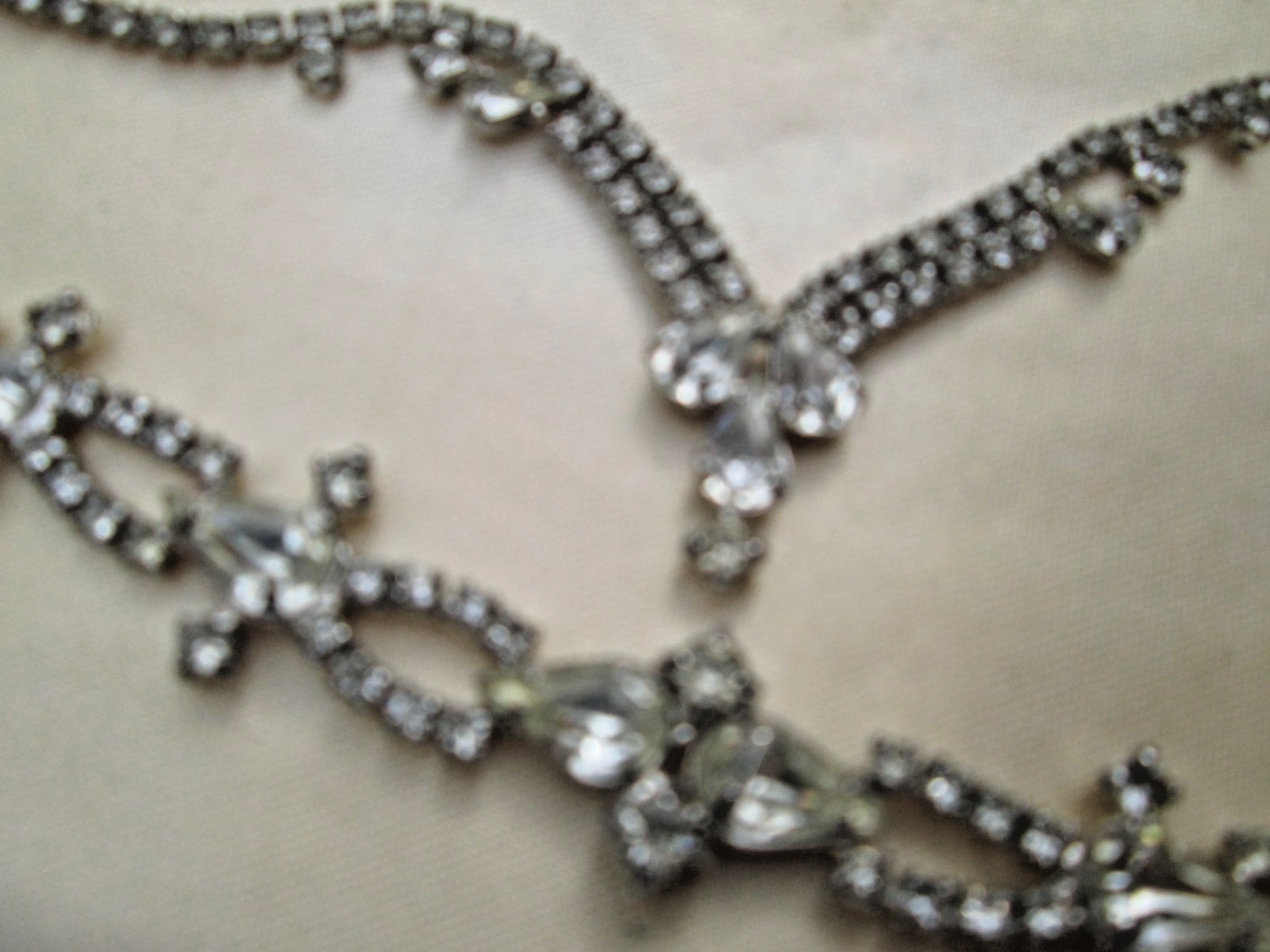 The Diamond Look by Kramer Necklace Bracelet & Earrings Set Original Box Vintage