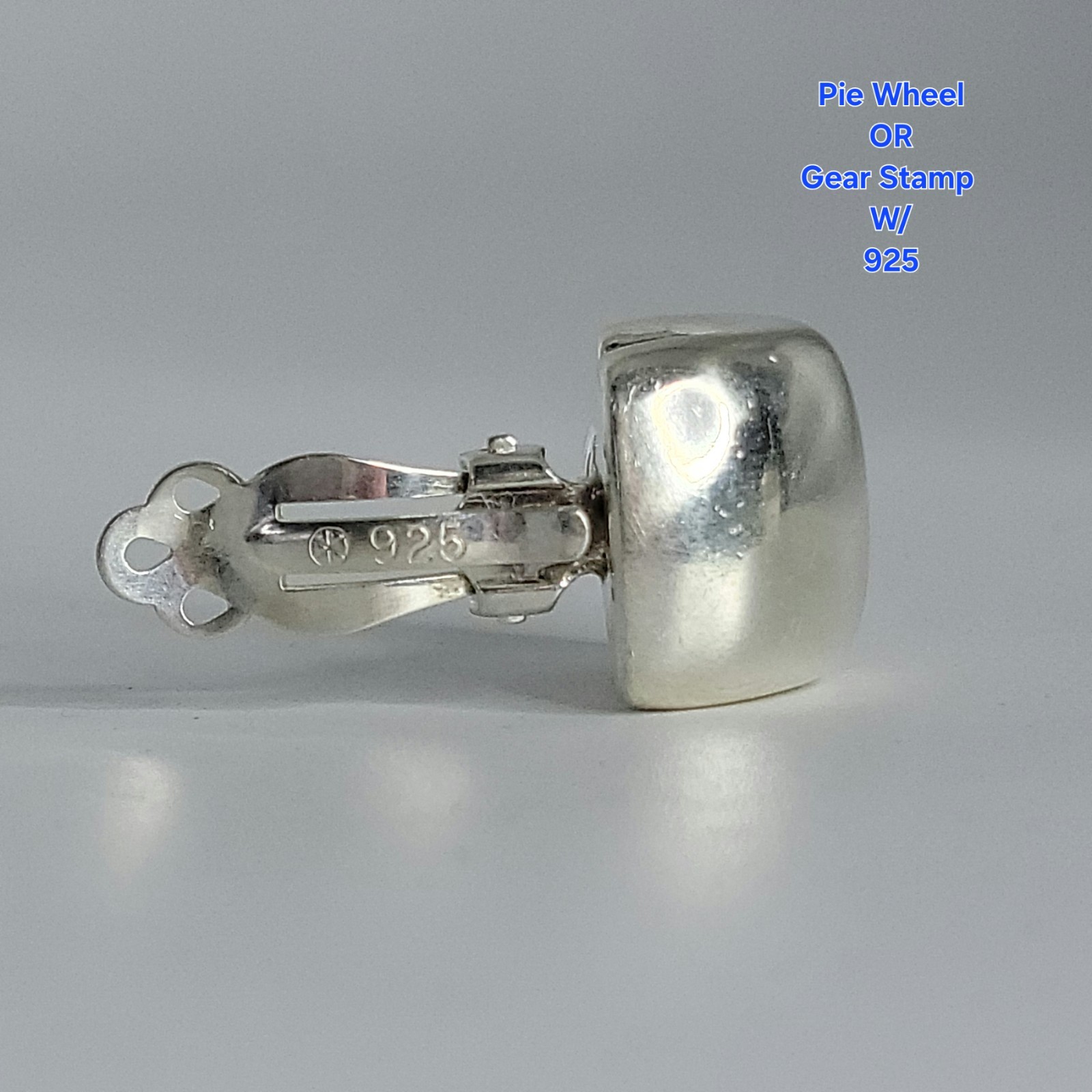 925 Sterling Silver Modernist Thick Domed Half Hoop Clip On 3/4″ Earrings 11.7g