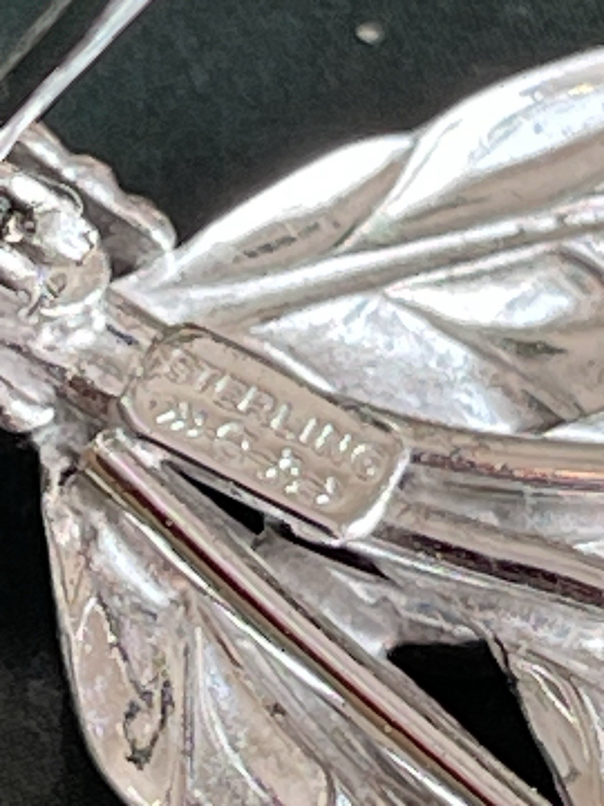 Vintage Carl-Art Sterling Silver Leaf Brooch Signed Floral