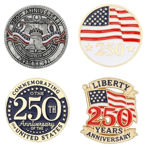 250th Anniversary USA Patriotic Lapel Pins – Commemorative American Birthday