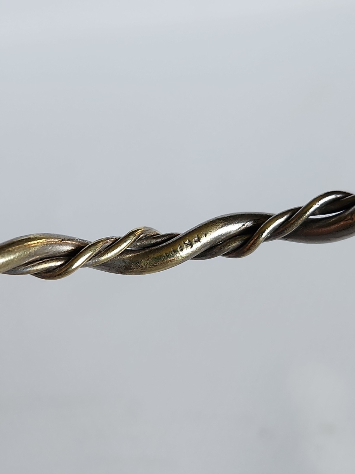 925 Silver Twisted Wire Bracelet Unreadable Brand Name Marking Inside Sz 7.5″