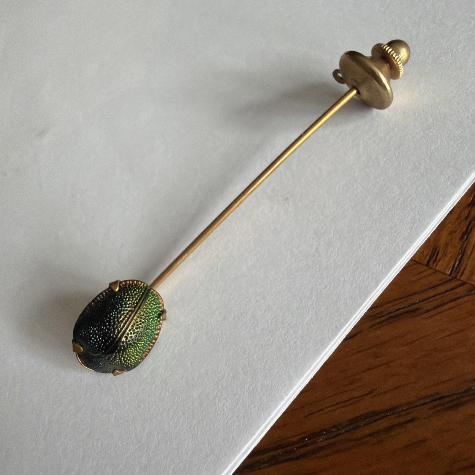 Antique Victorian Egyptian Revival Scarab Jewel Beetle Stick Pin circa 19th Cent