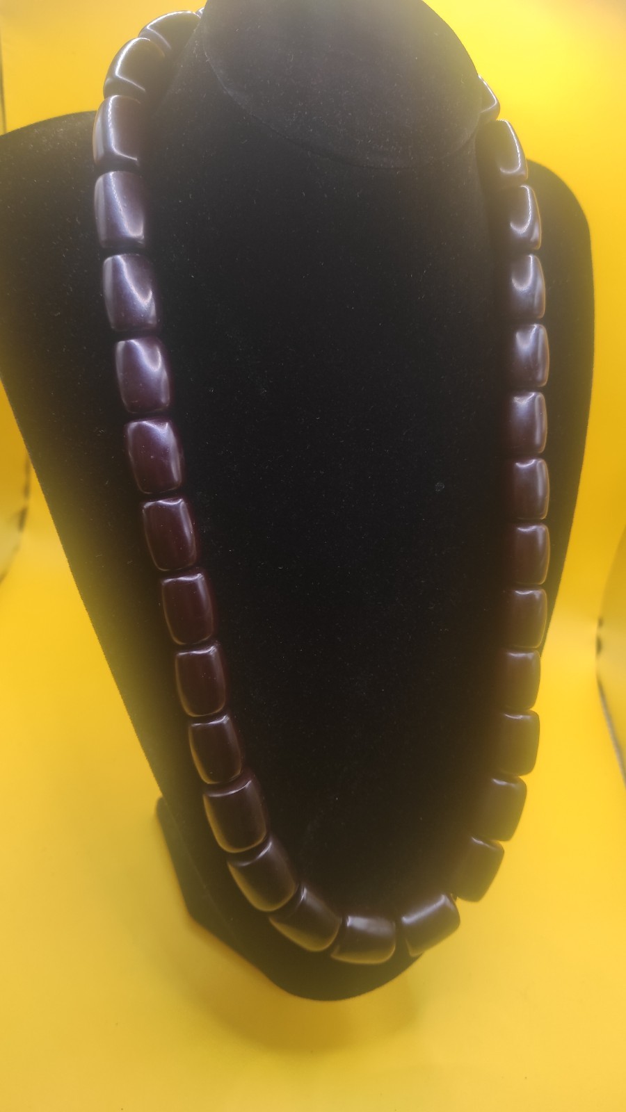 183 grams Faturan Cherry Amber Bakelite Beads Necklace