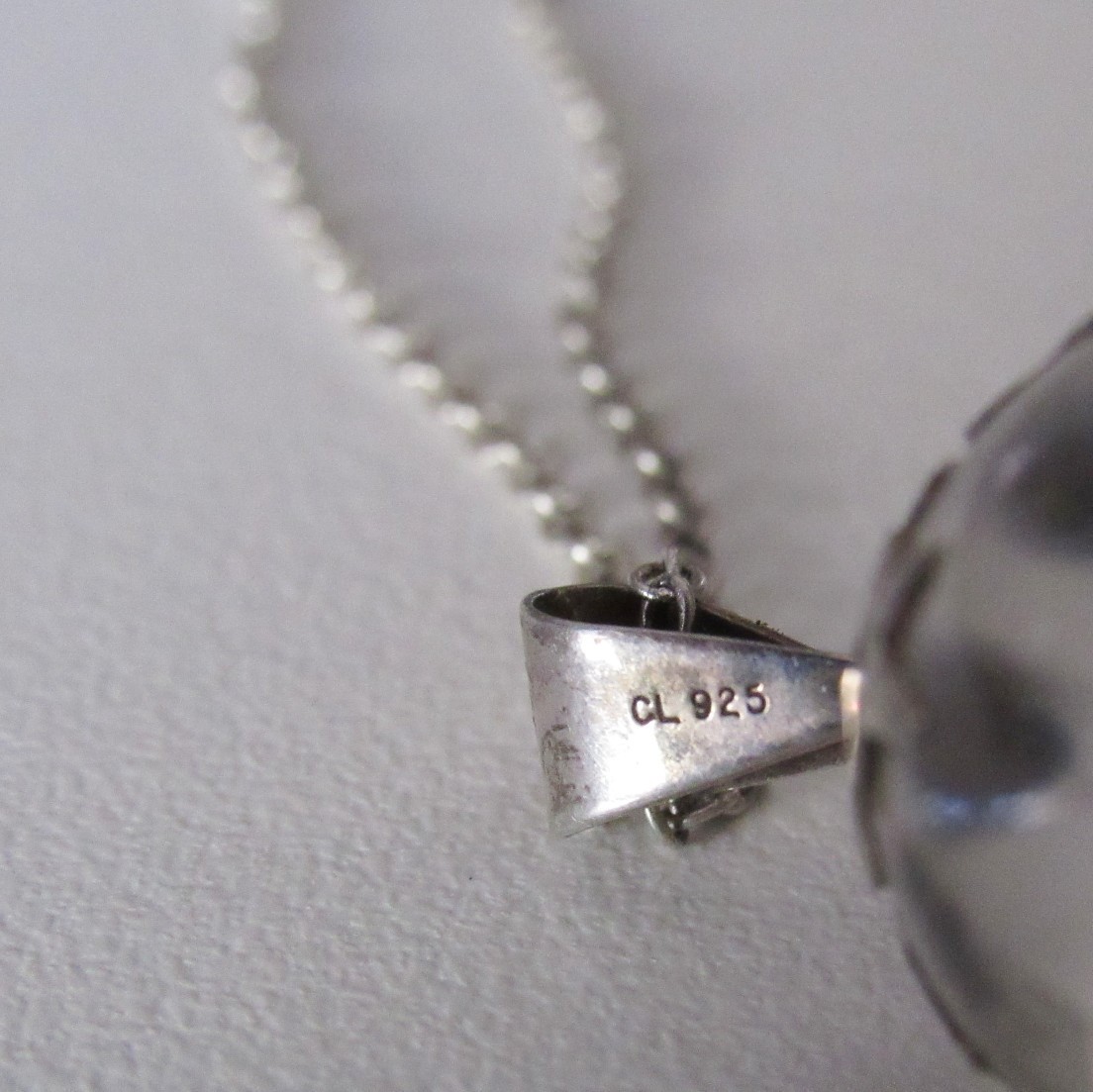 Vintage Rock Quartz Orb Pools of Light Sterling Silver Necklace