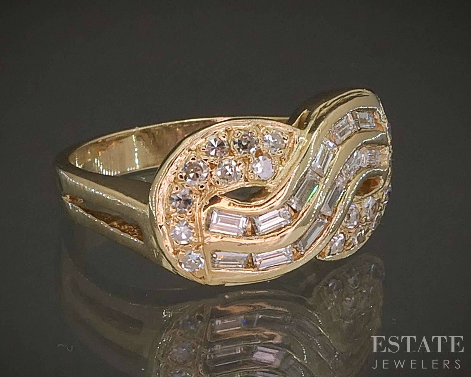 Vintage 14k Yellow Gold Natural .35ctw Diamond Ladies Infinity Band 5.1g p24361