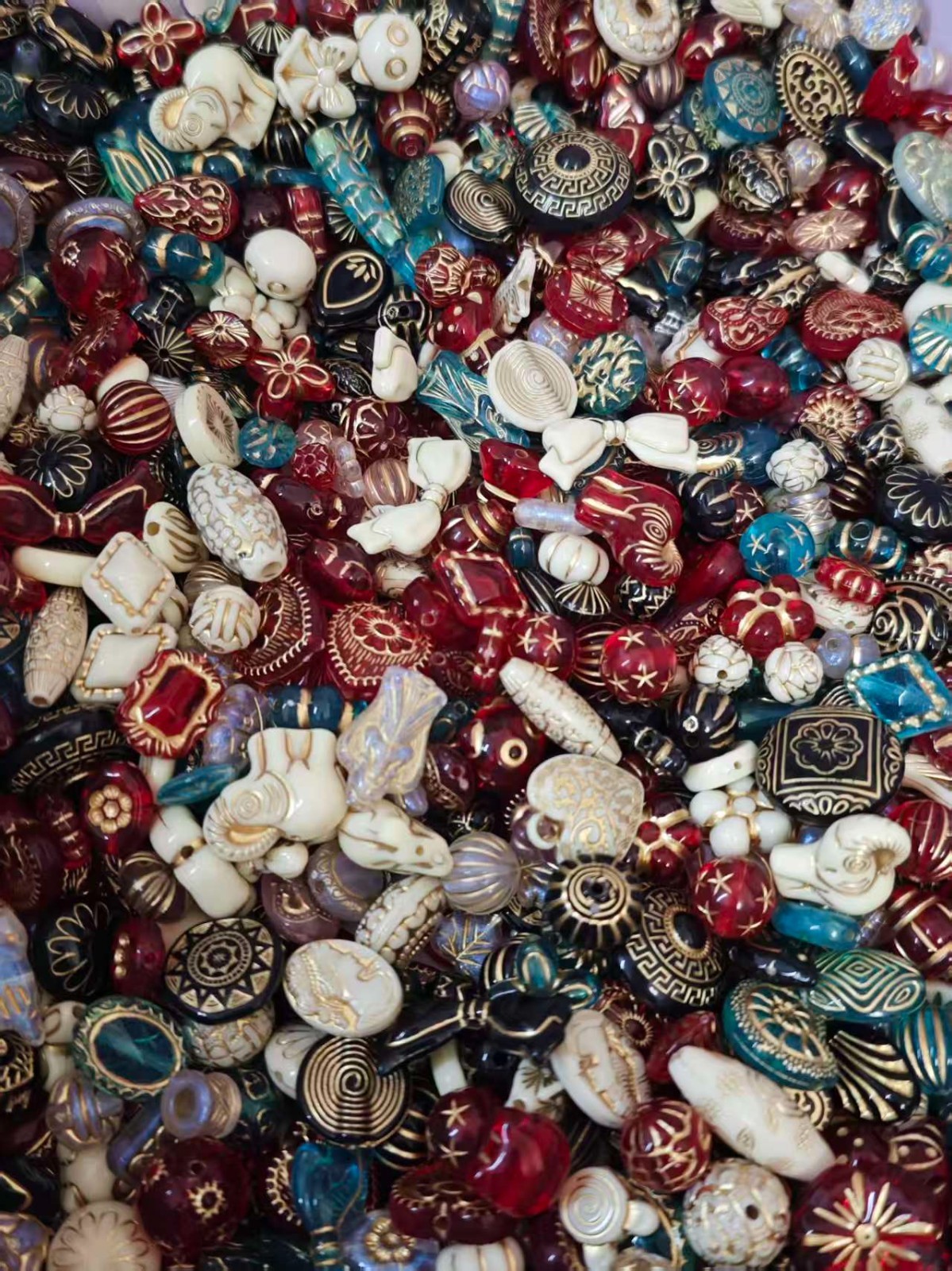 100g Mixed Acrylic Beads Czech Style Colorful Jewelry Making Craft Supplies