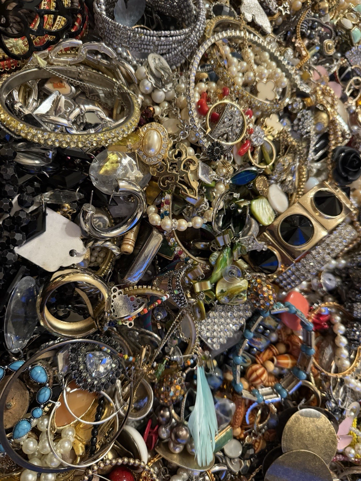 Estate Wholesale Junk Drawer Jewelry Lot 8 Plus Lbs Wearable Or Craft Untested