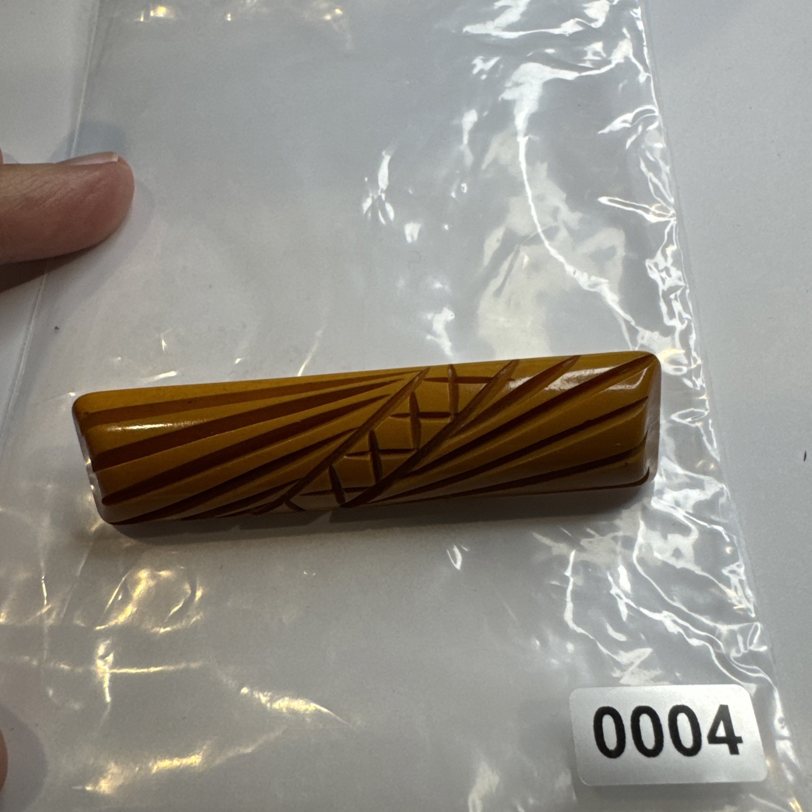 Deeply Carved Butterscotch BAKELITE Vintage Pin Brooch