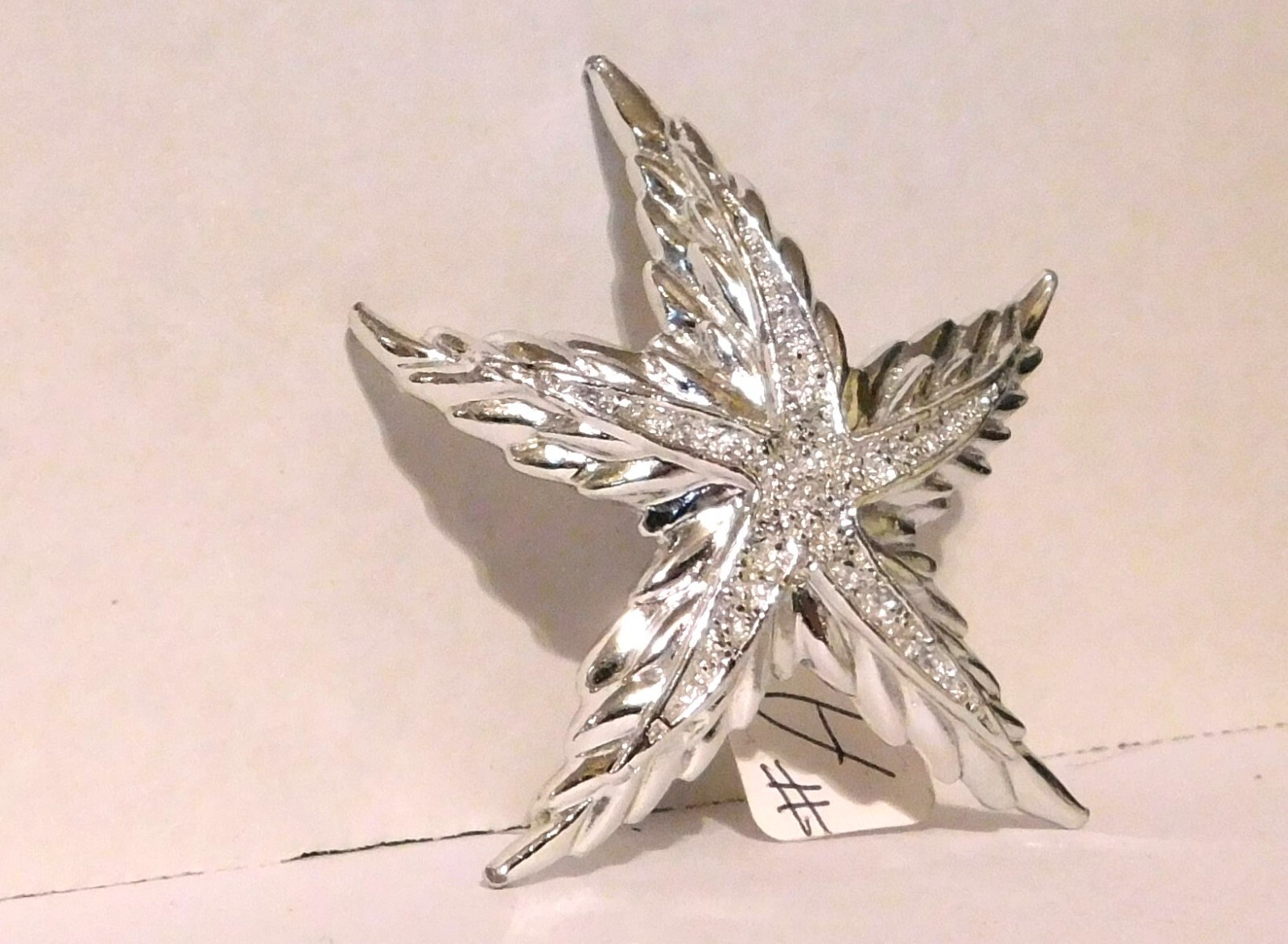 Brooch Silver-Tone Rhinestone Starfish Sea Creatures – A2