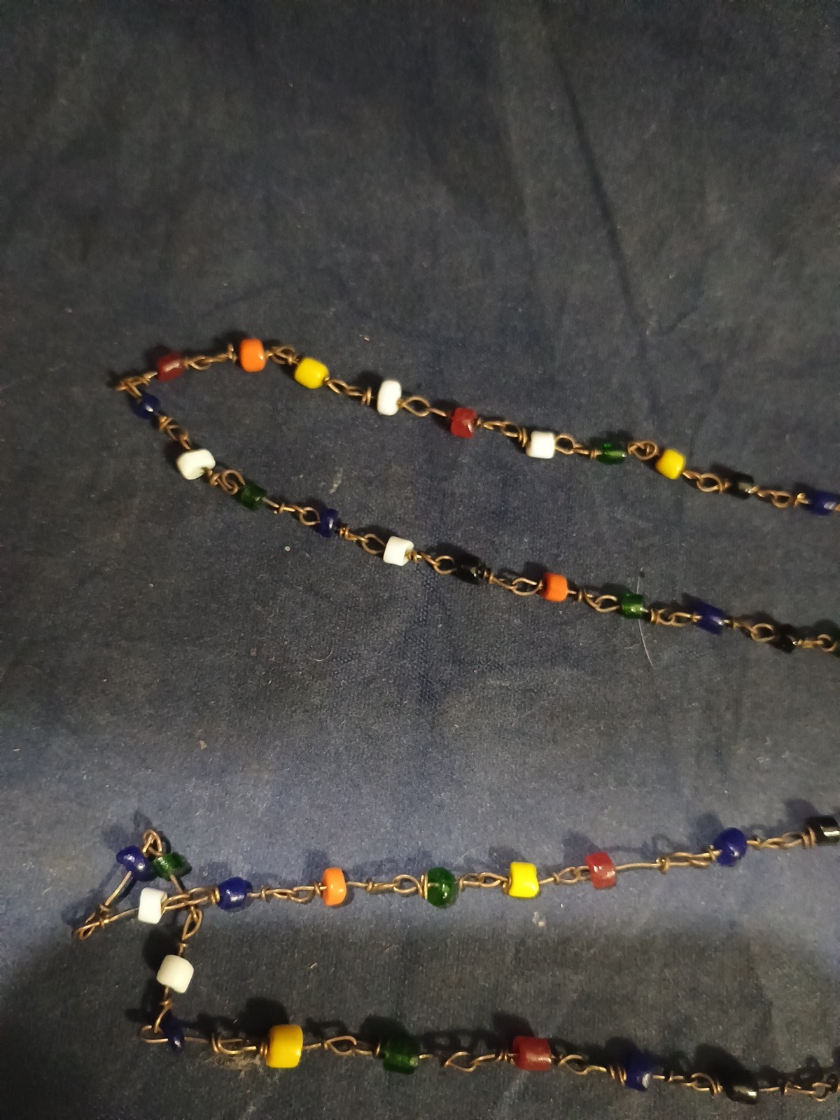 1 Vtg Carved Wooden African Elephant Necklace,Plus 3 Beaded Necklaces.