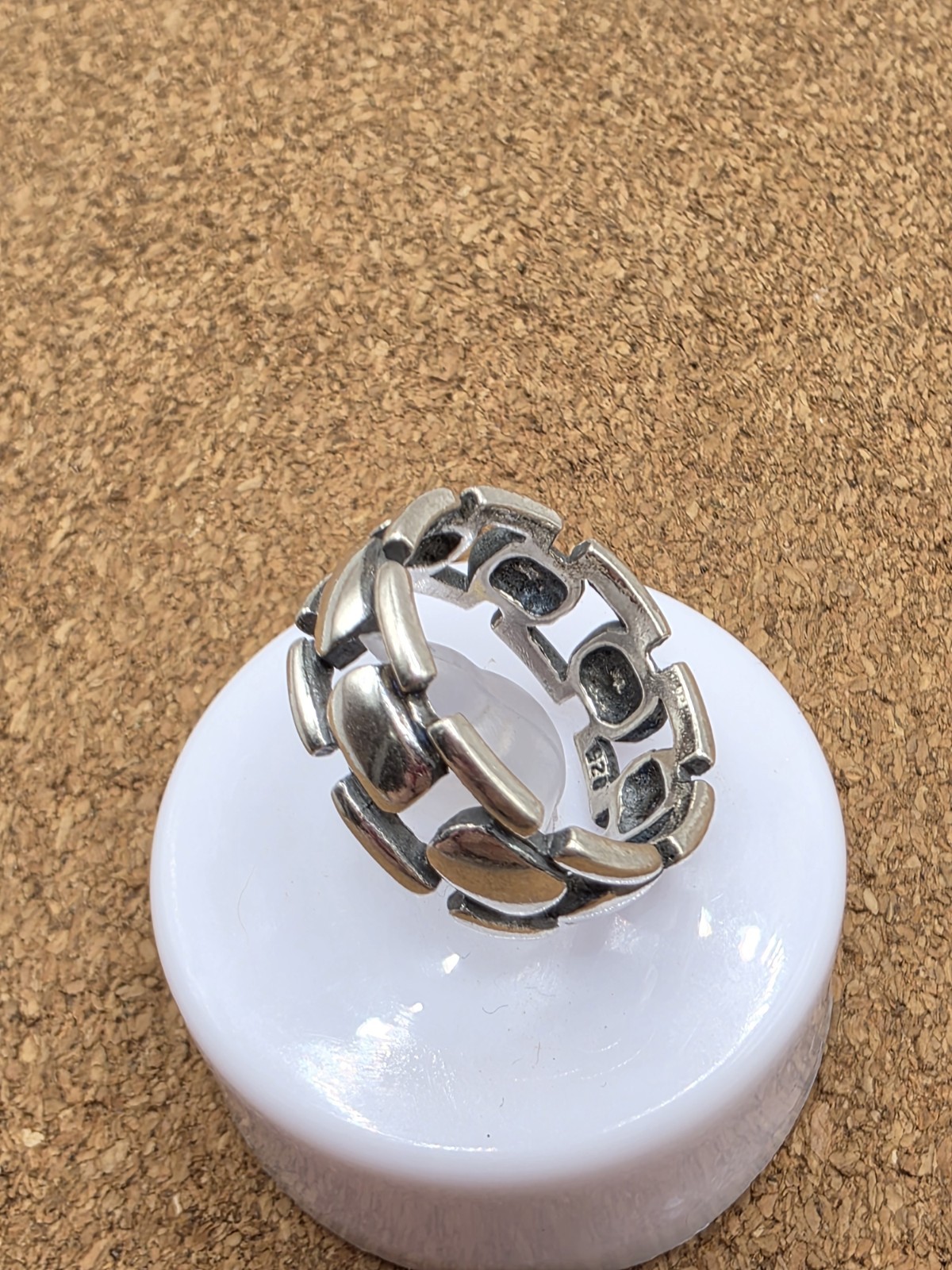 Vintage Sterling Silver 925 Chain Link Style Band Ring Size 7