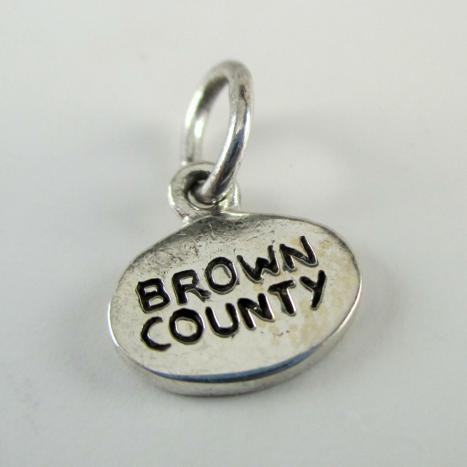 Sterling Silver Brown County Charm for Bracelet Vintage Vacation Souvenir