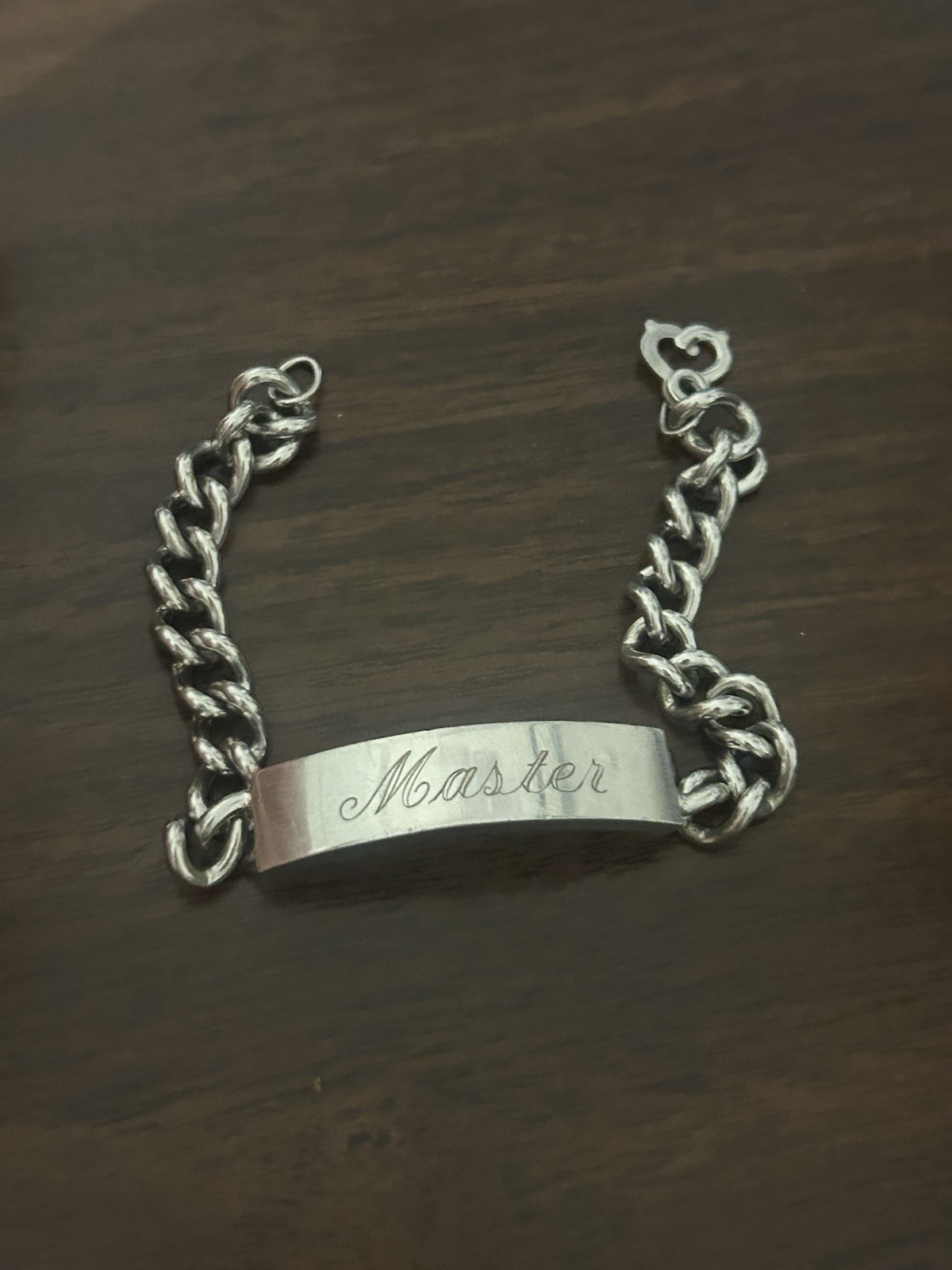Overmarked Sterling Silver “Master” 8 Inch Military ID Bracelet 43g Please Read