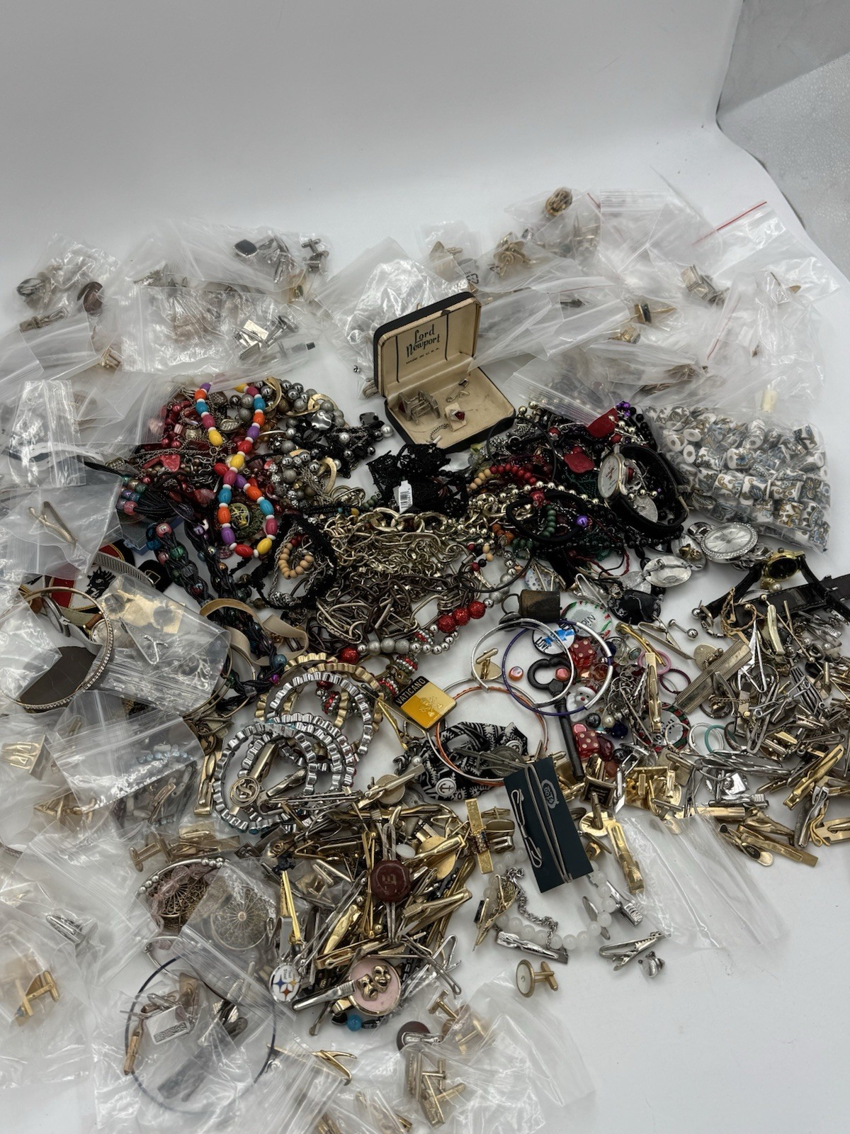 10 Lbs Vintage To Now Jewelry Lot Costume Estate Unsearched Watches Cuff Links