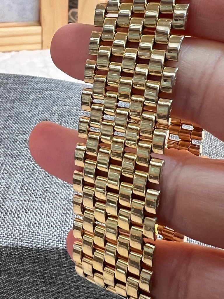 Vtg Gold Toned Link Bracelet Made in Hong Kong 7.5″L