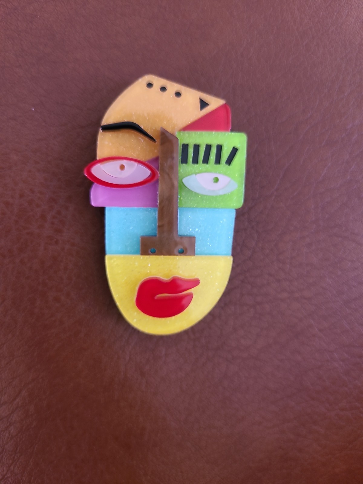 Acrylic Acetate Plate Picasso Abstract Figure Portrait Brooch Accessories