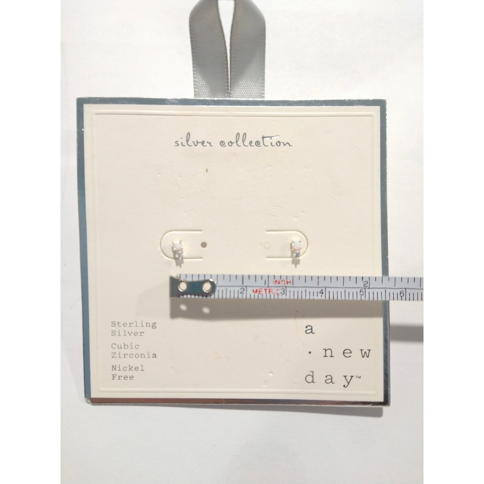A New Day 925 Sterling Silver CZ Dainty Stud Earrings Nickel Free ES1