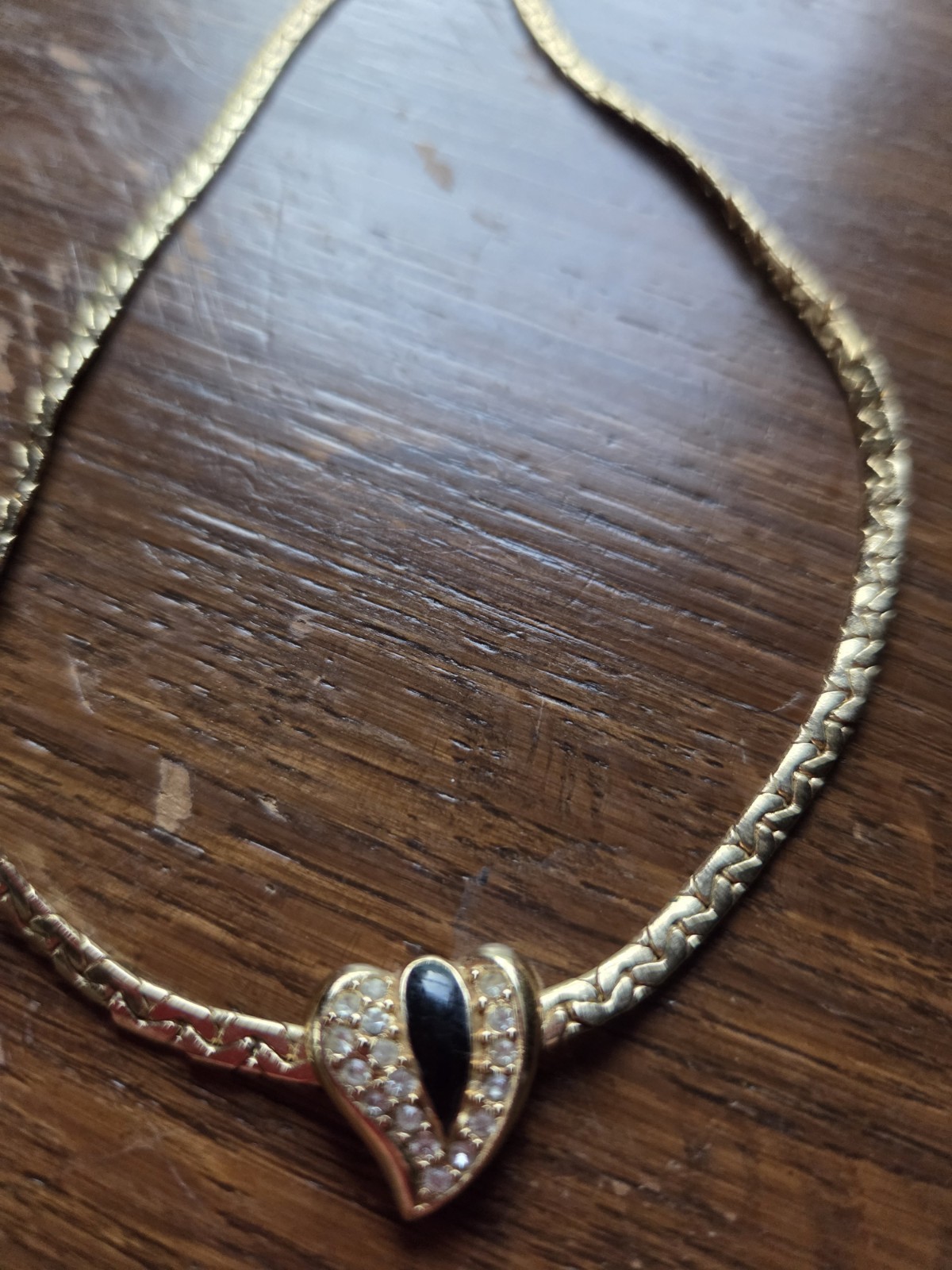 Christian Dior Vintage Heart Necklace Gold-tone, 1980s-era