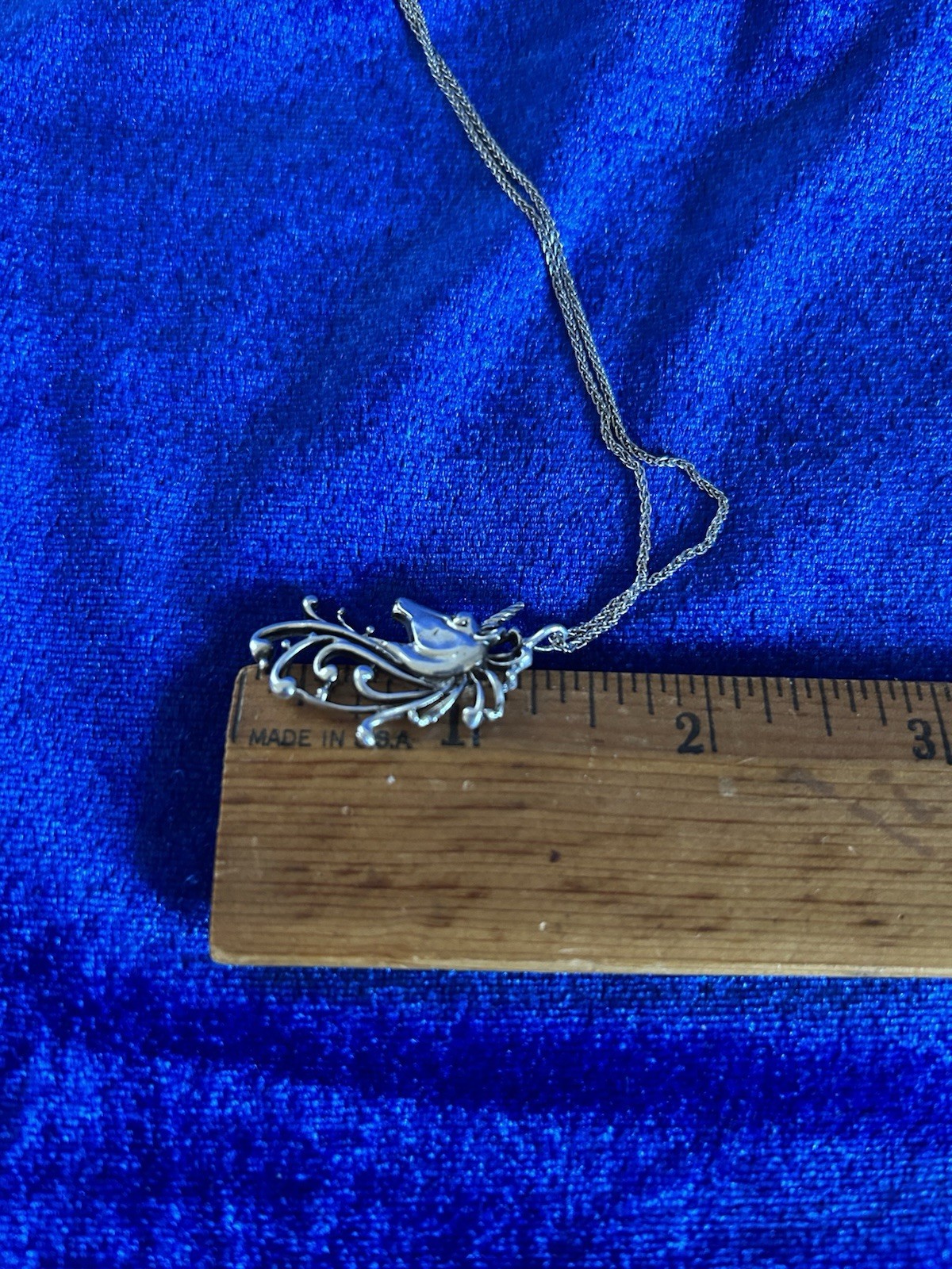 Vintage Sterling Silver Unicorn Pendant Necklace Nice Quality Pretty
