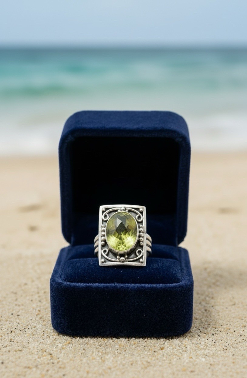 Vintage Nicky Butler Lemon Quartz RAJ Limited Addition Retired Ring Size 8