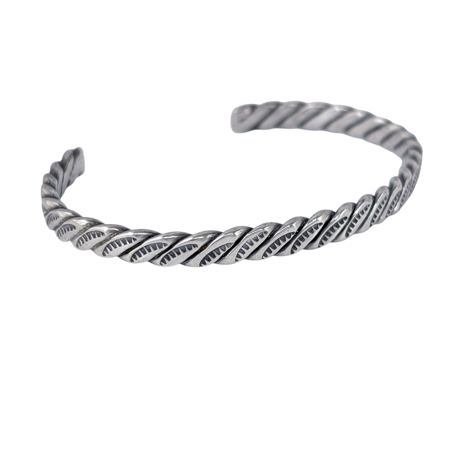 Vintage Southwest Hand Tooled Cuff Bracelet | Vintage Sterling Silver 925 | 6.5″