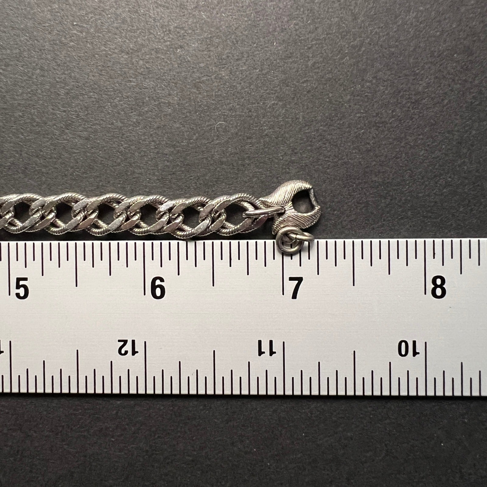 Vintage Monet Charm Bracelet Silver Tone Safety Chain Signed