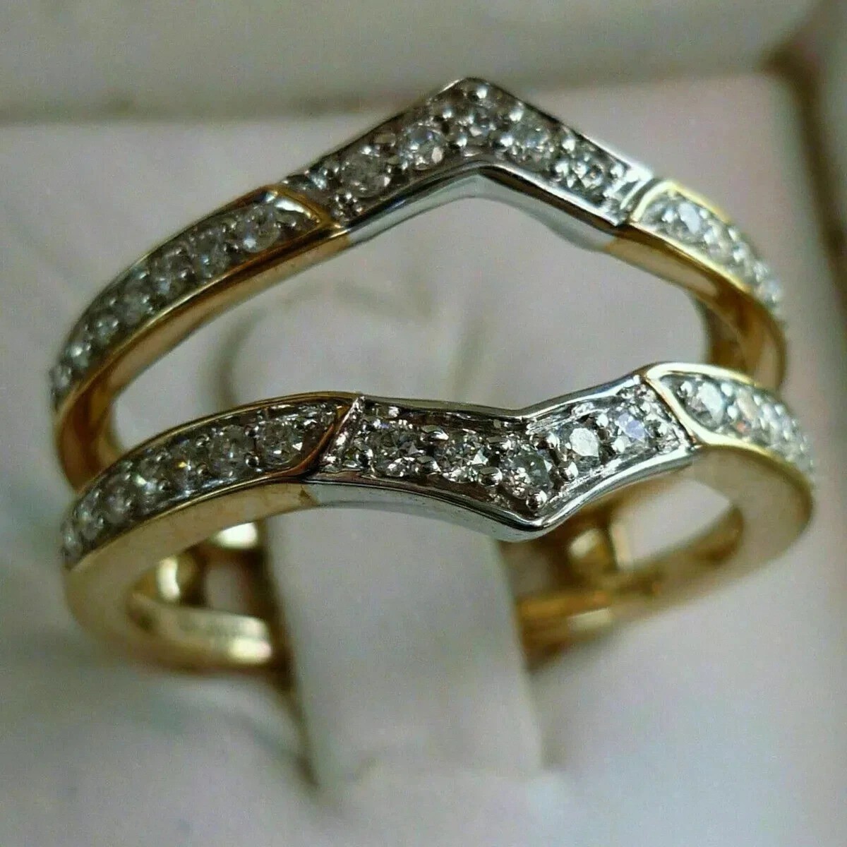 1.25Ct Round Lab Created Diamond Enhancer Wrap 14K Gold FN Engagement Band Ring