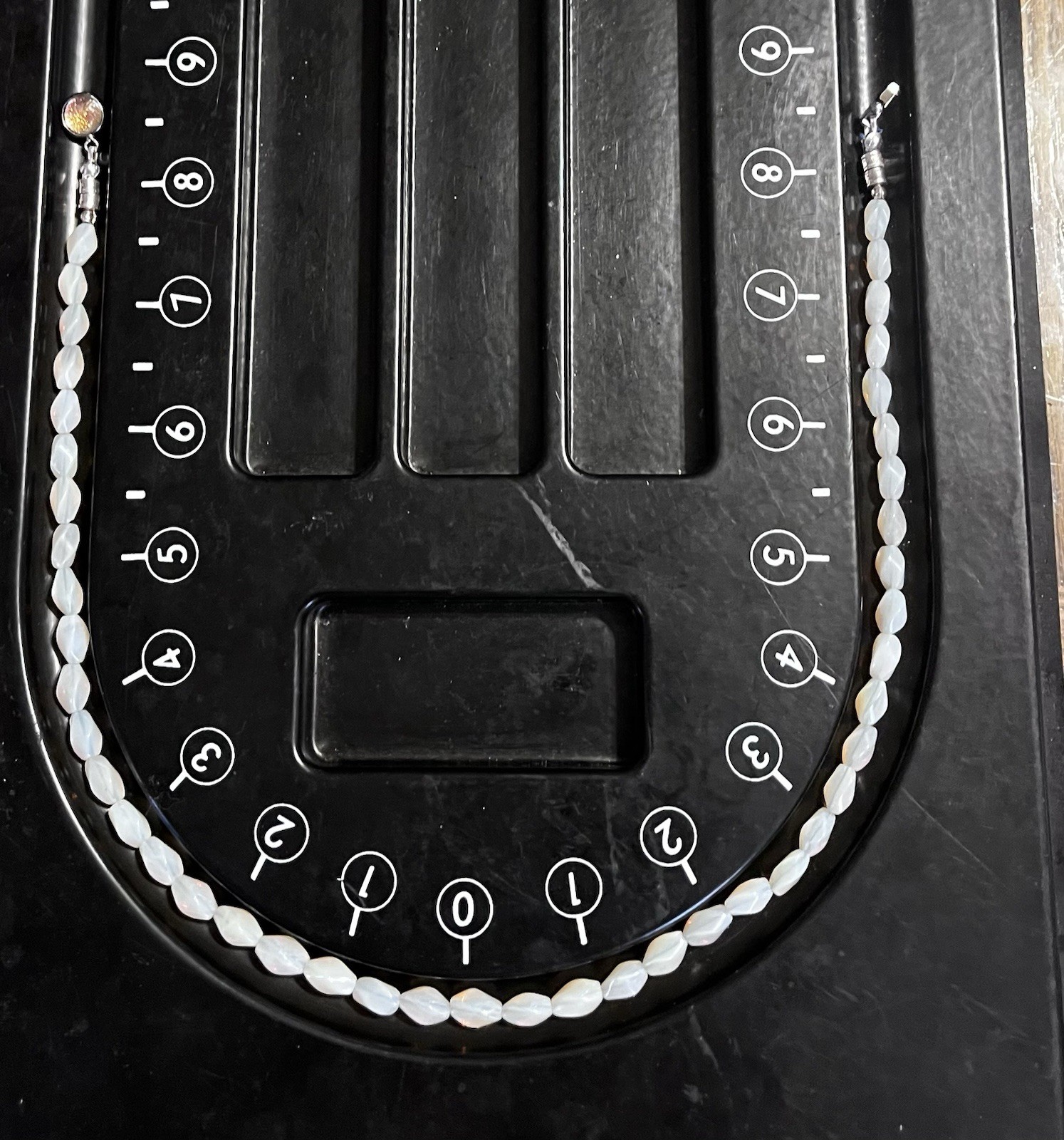 Vintage Australian Opal Bead Necklace 17” Silver Clasp Good Quality Opal Beads