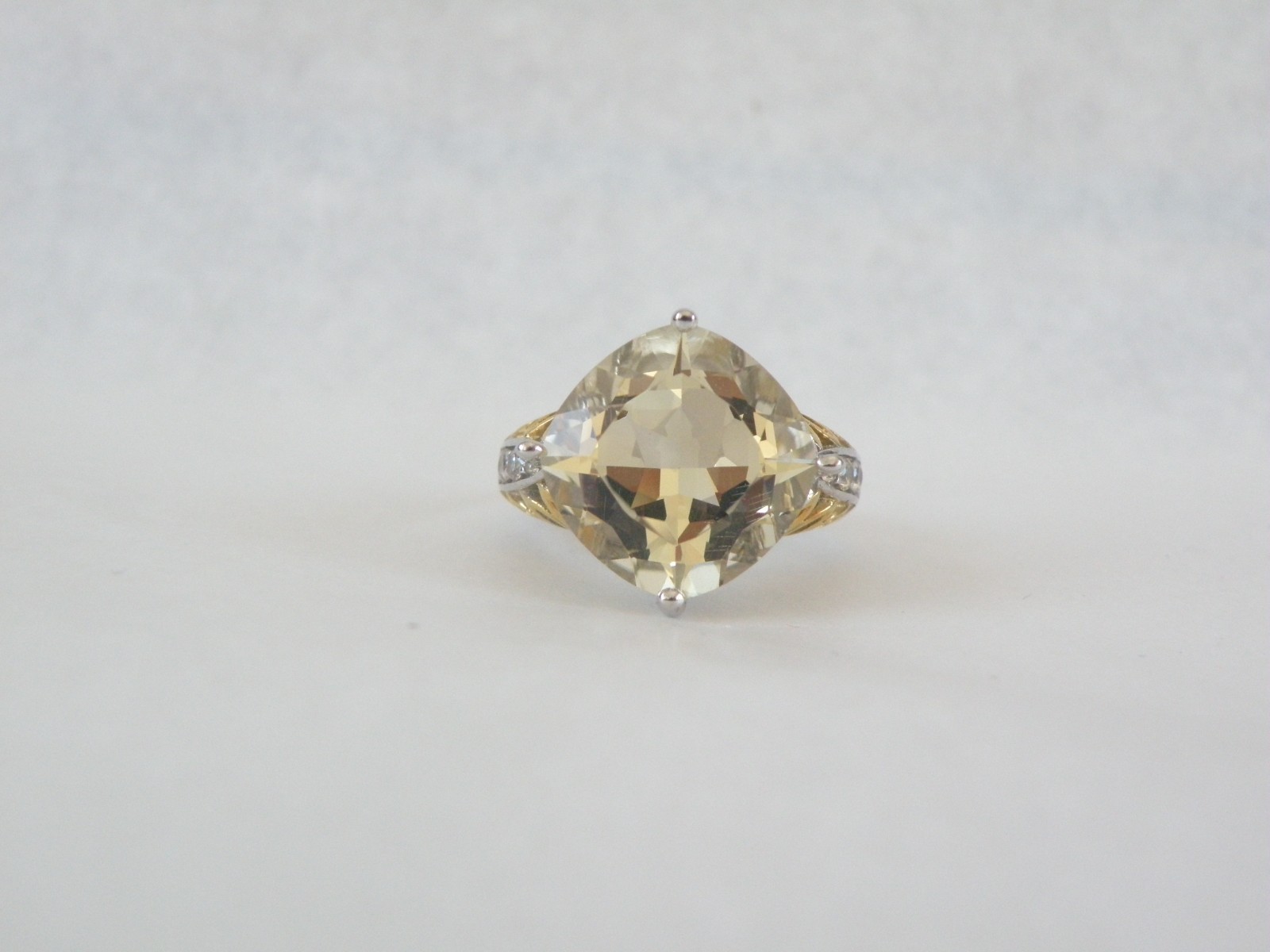 Vintage Sterling Silver 925 Large Natural Yellow Labradorite Ring Size 6