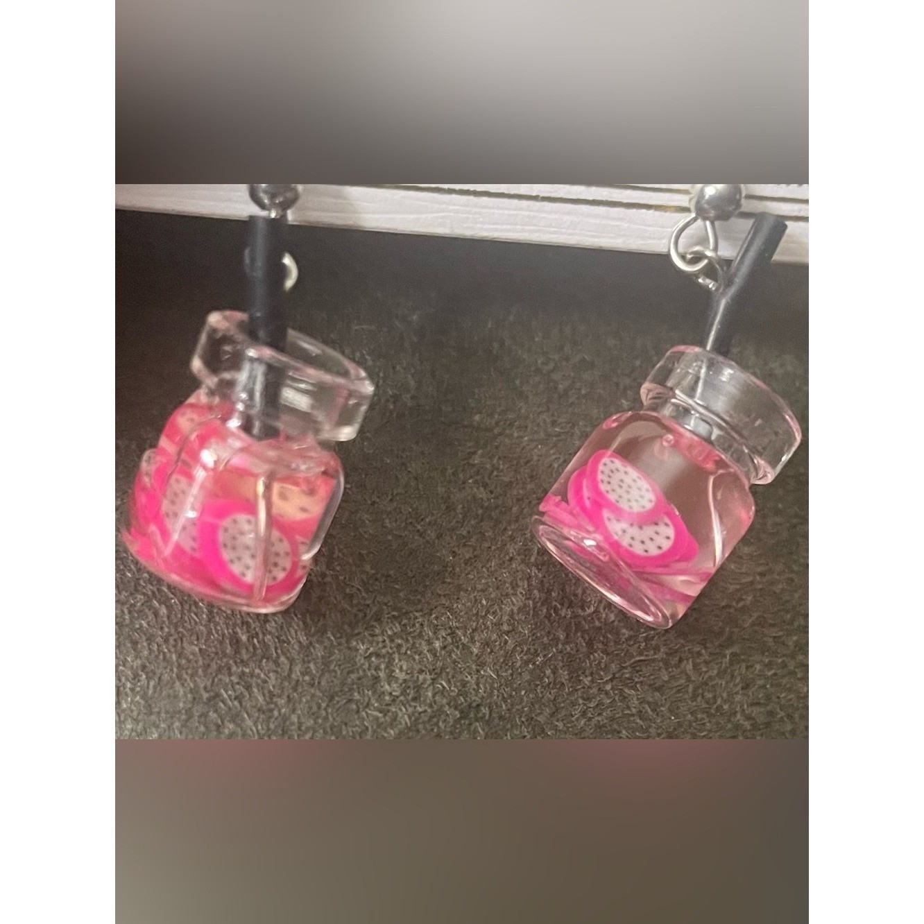Source Unknown Pink Mini Jar Drop Earrings