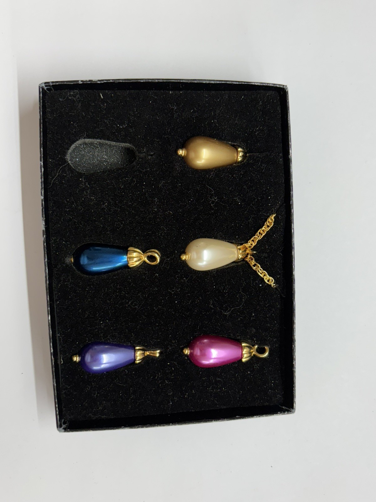 Joan Rivers Tear Drop Interchangeable Pendant Set Of 5 Wardrobe Pearl VTG